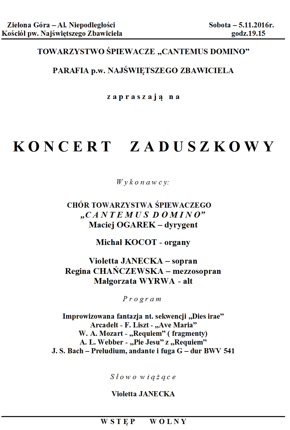 Koncert Zaduszkowy cr