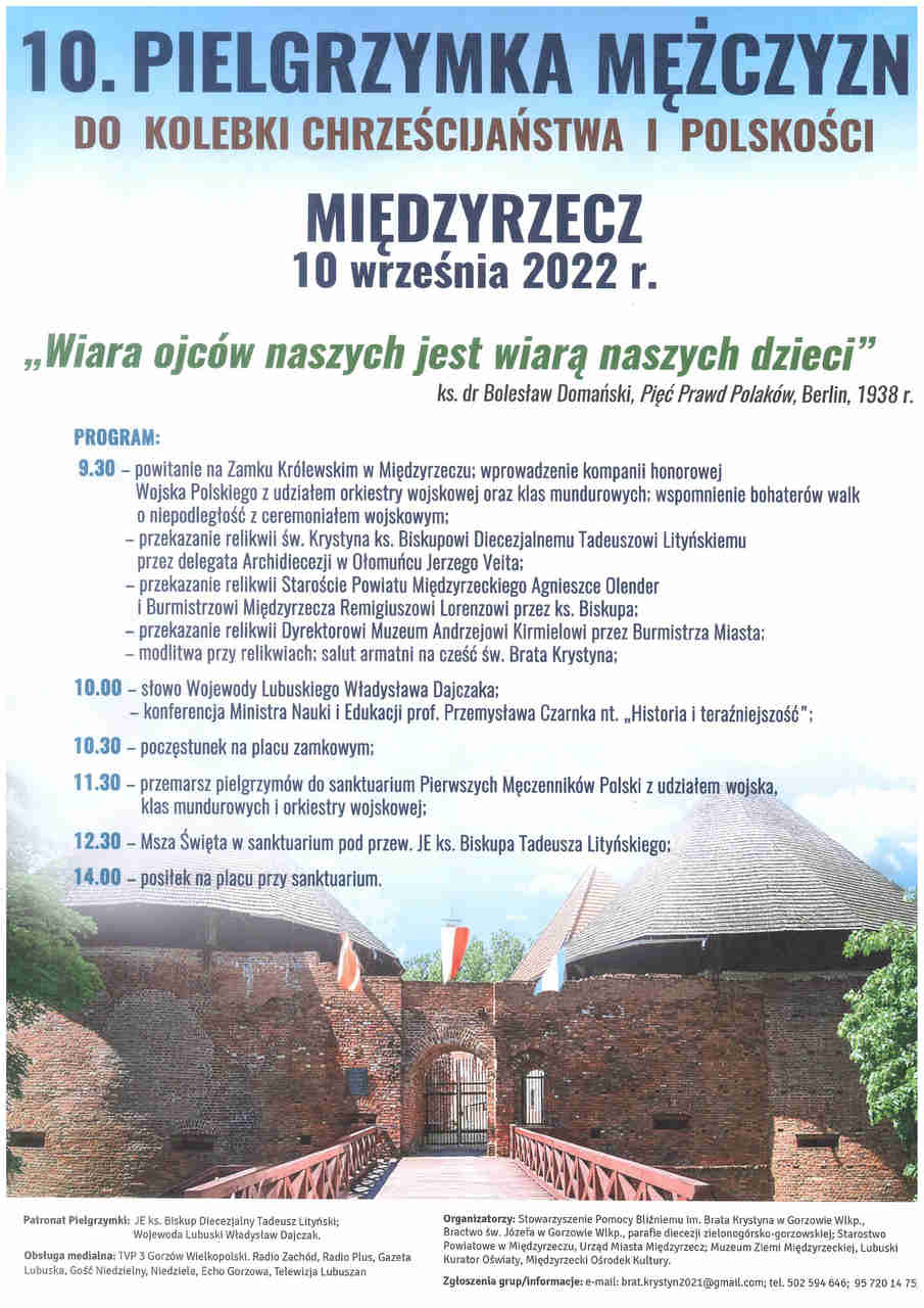 Pielgrzymka Mczyzn do Midzyrzecza 2022 09 10 PLAKAT l7mg2oju