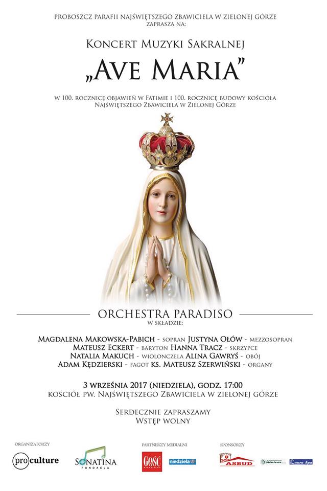 Plakat koncertu AVE MARIA