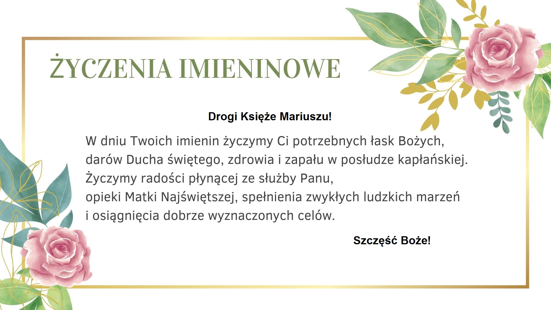 Zyczenia Ks Mariusza 2023