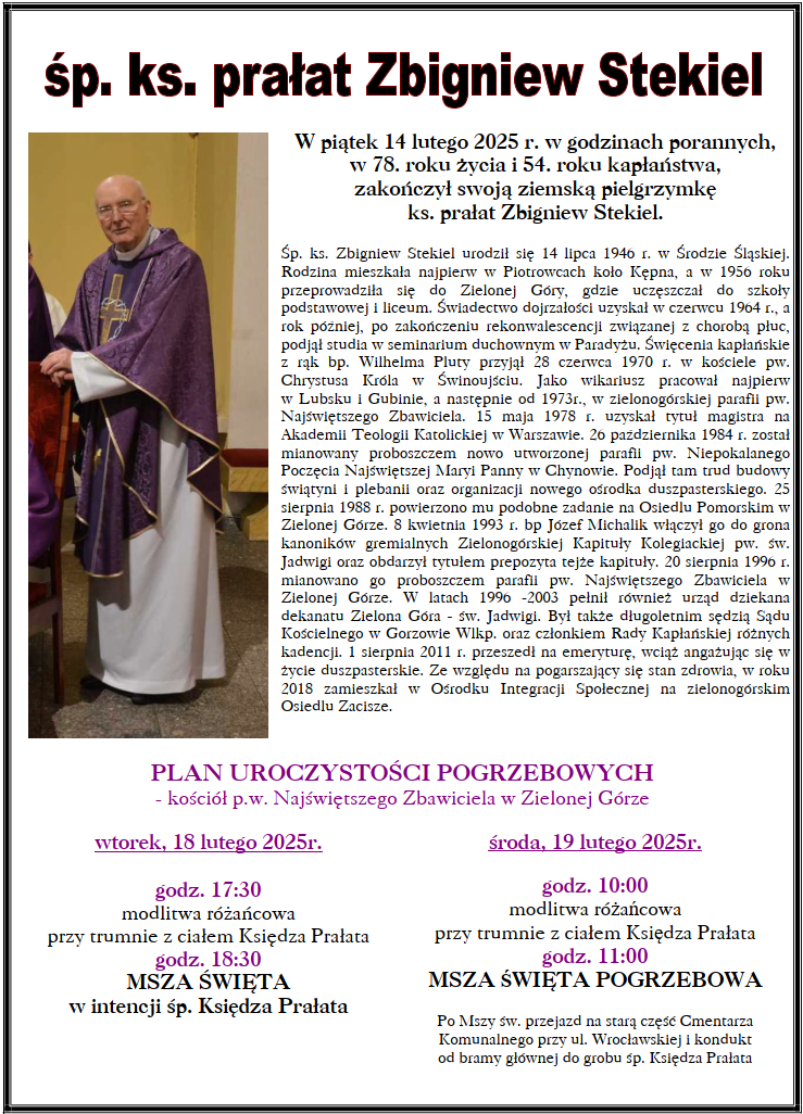 klepsydra ks prałat Zbigniew Stekiel