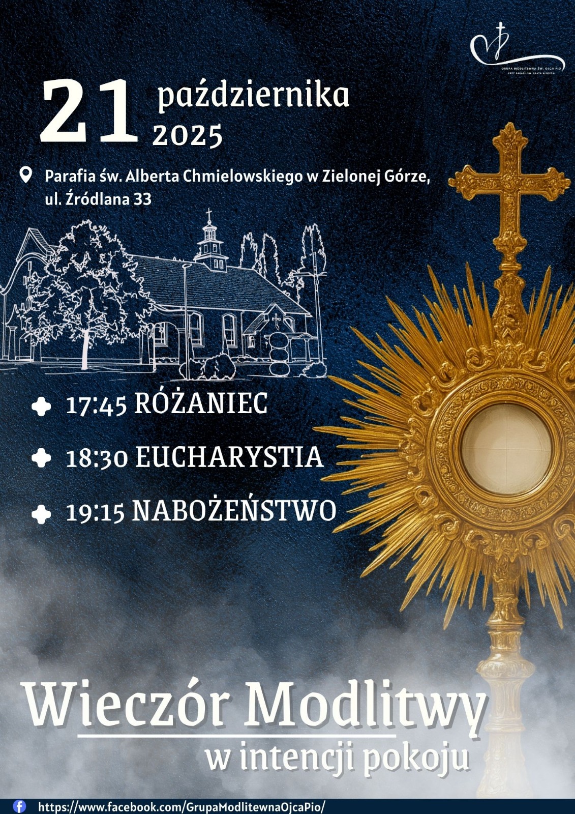plakat spotkanie Grupy św. o Pio 21 października 2025