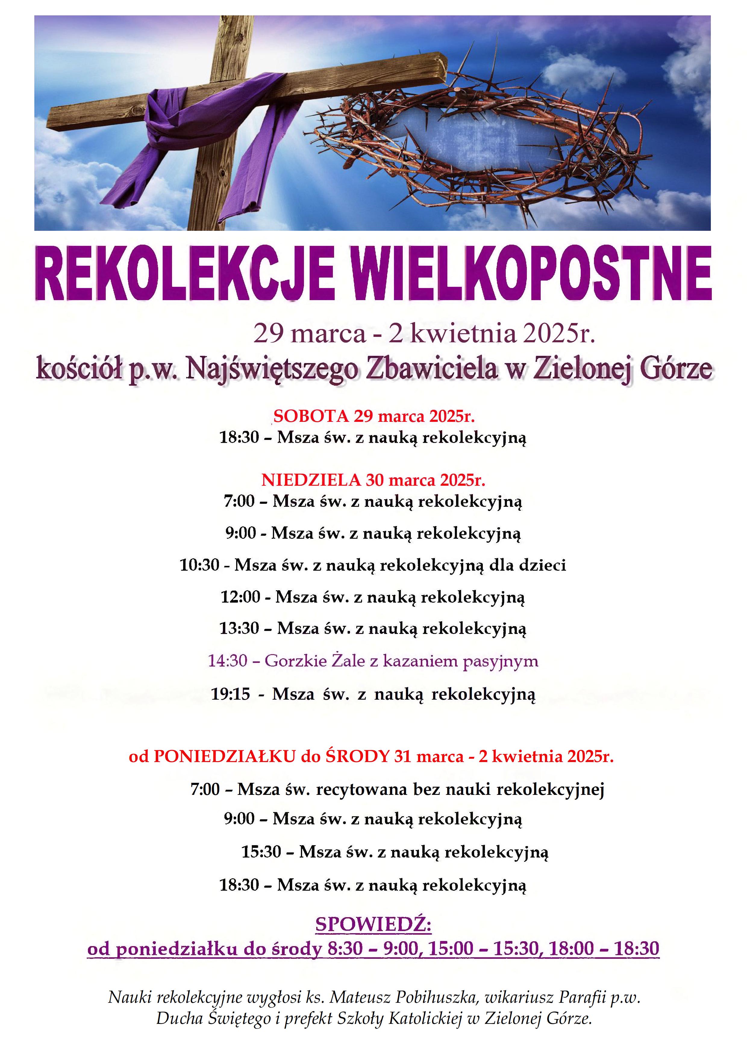 rekolekcje wielkopostne 2025 plakat